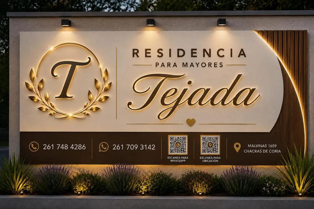 Cartel de Residencia Tejada en Malvinas 1659, Chacras de Coria: ver la ubicación en Google Maps
